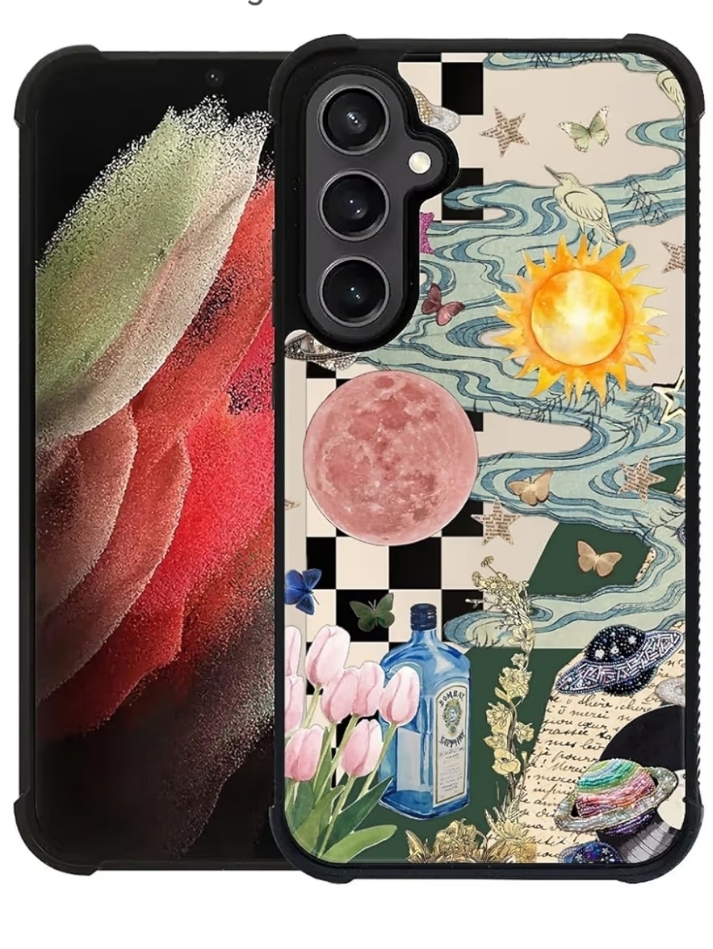 NWT, Amazon, Samsung Galaxy 23, Collage Moon and Sun Shockproof Phone Case